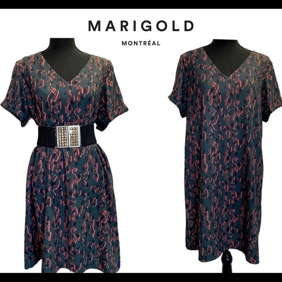 Marigold animal snake print short sleeve shift dress Sz M - Picture 10 of 10